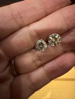 3 CTW 14k White Gold Stud Moissanite Earrings - 1.5 CTW Each