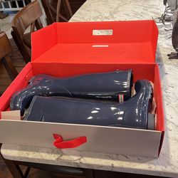 Hunter Tall Gloss Navy Rubber Boots