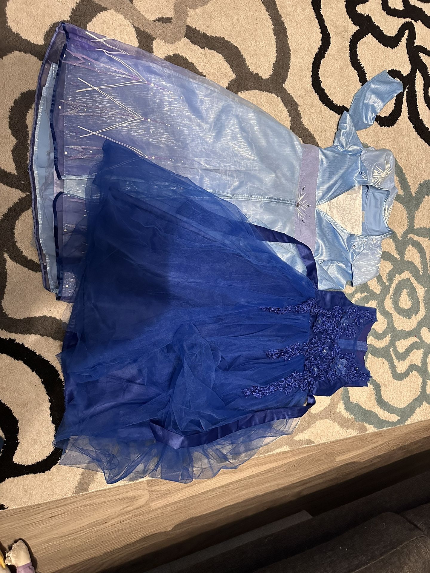 Elsa Disney Dress And Fancy Blue Dress
