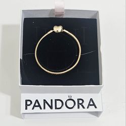 Pandora Gold heart charm moment bracelet Chain Gift
