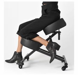 Sleekform Ergonomic Kneeling Chair - Adjustable Seat Angle and Height - Ergonomic Posture Kneeling Stool Chairs for Office and Home - Thick Comfortabl
