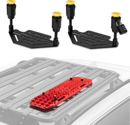 BUNKER INDUST Recovery Track Board Mounting Kit, Universal Traction Boards Mount Bracket For Rooftop Platform With Lock (Only For 2 Boards)