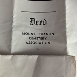 2 BURIAL LOTS AT MOUNT LEBANON 