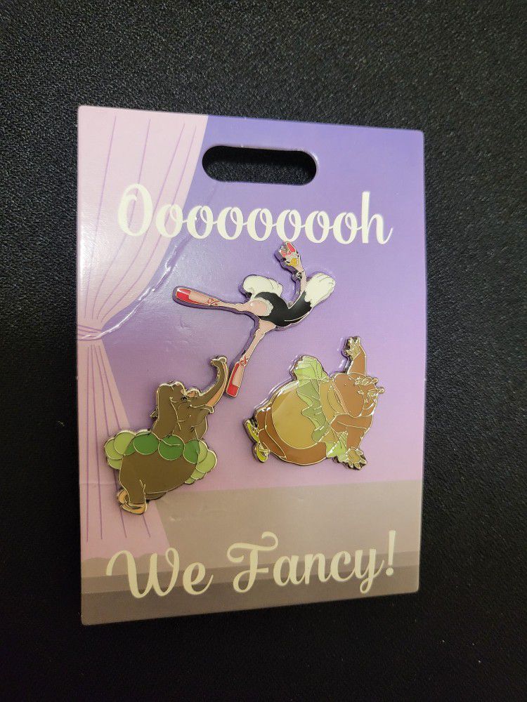 Disney Fantasia Oooh We Fancy! Madame Upanova Elephanchine Ostrich 3 Pin Set NEW!