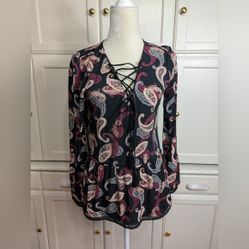 White House Black Market Paisley Top