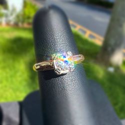 Jewelry 14k solid yellow gold natural diamond 0.44CTW solitaire wedding ring size 6.00