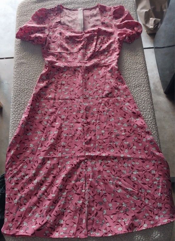 SHEIN Pink Short Sleeve long Dress