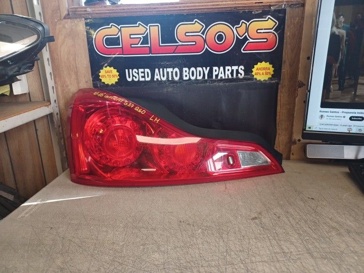 10 15 Infiniti G37 Q60 Coupe LH Tail Light OEM. 