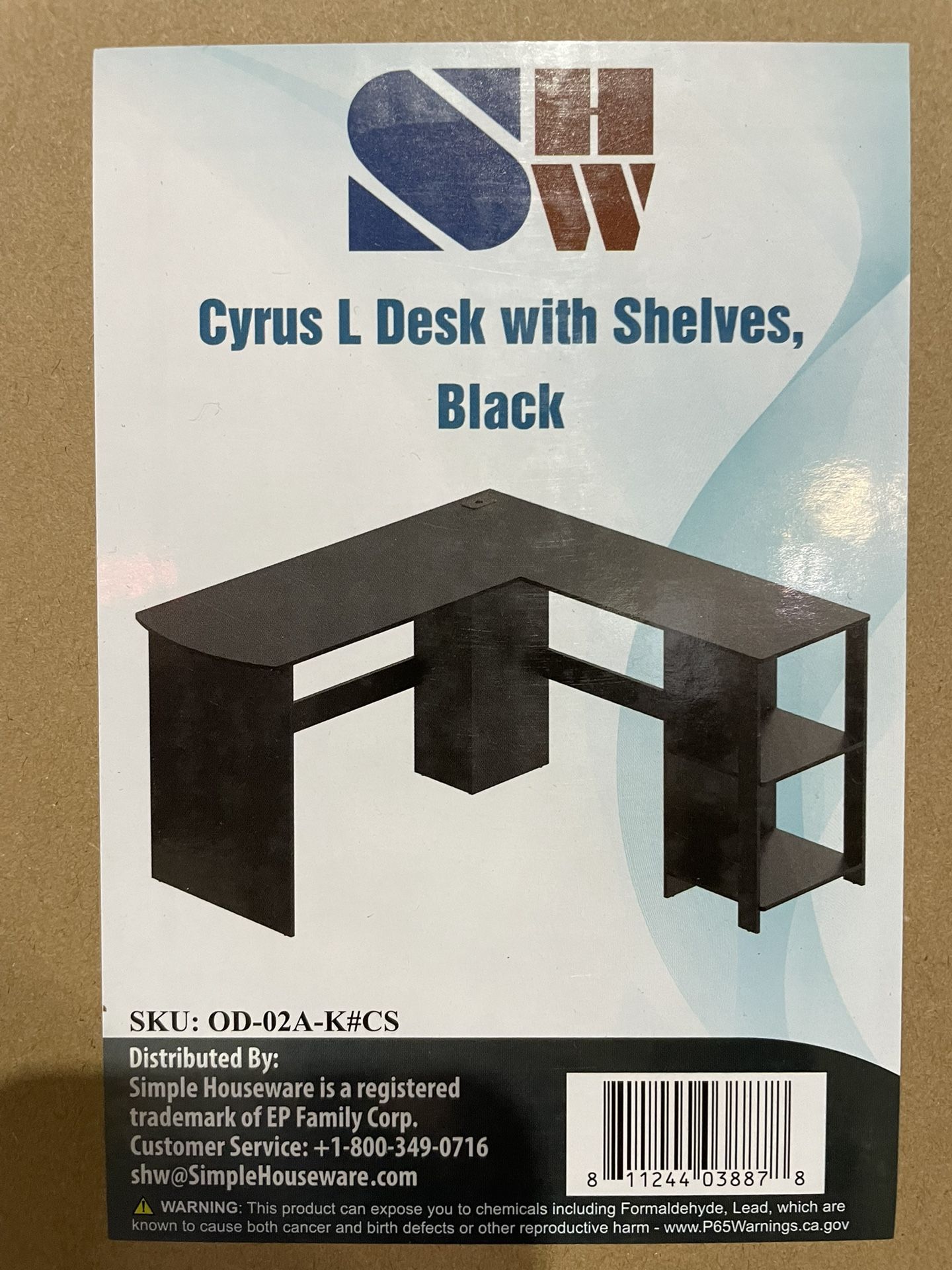 SHW L-Shaped Home Office Wood Corner Desk, Black