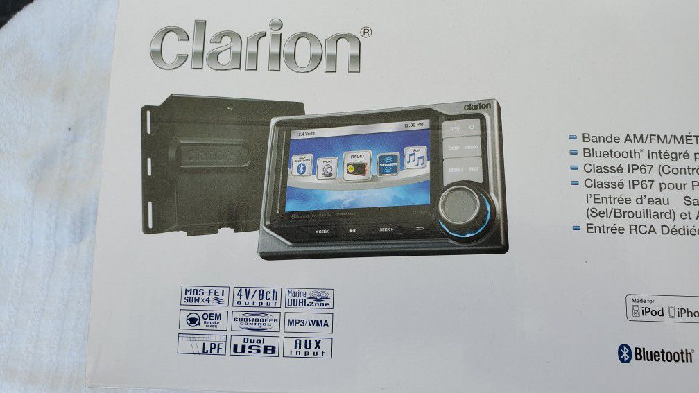 Clarion stereo waterproof back up camera ready