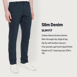 Amazon Essentials Men's Slim Fit Garment Dyed Five Pocket Pants Jeans Men Size 35x34