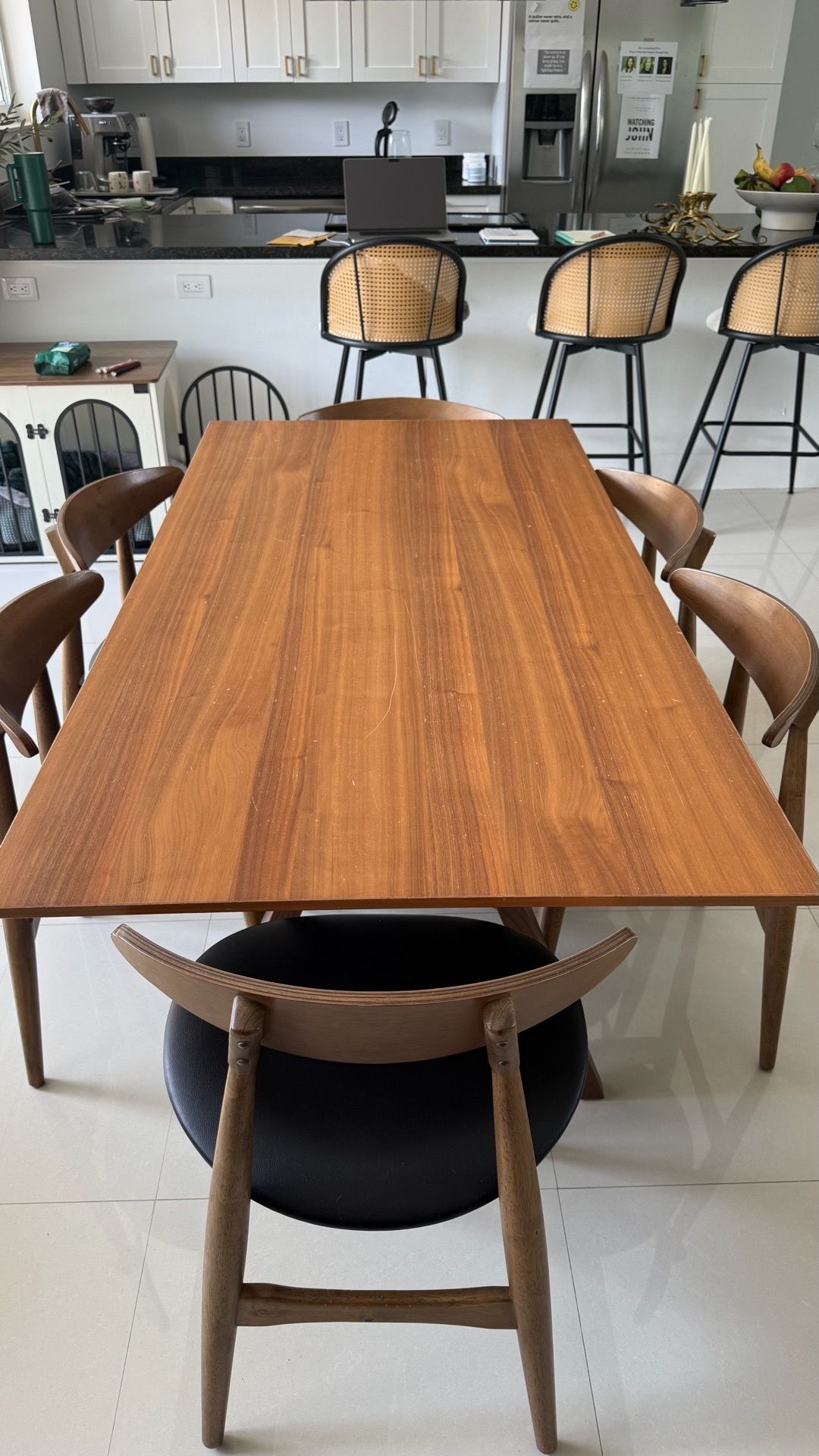Mid-Century Modern Dining Set – Table + 6 Chairs