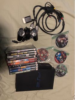 PS2 Bundle 14 Games + Controller + Component Cables - Tested!