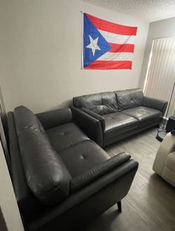 Sofia Vergara “Gabriel” Leather Sofa and Love Seat
