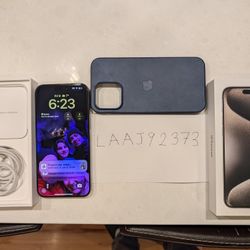 iPhone 15 Pro Max 256GB - Natural Titanium - Unlocked - Box/Accessories (OBO)