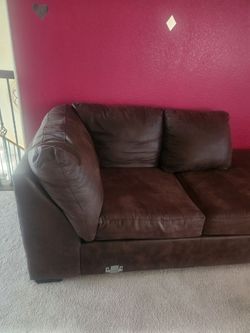 Brown  Sectional soft leather sofa