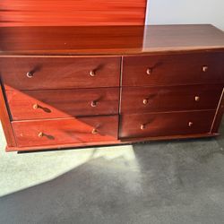 Solid wood, six drawer dresser