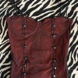 red grunge corset