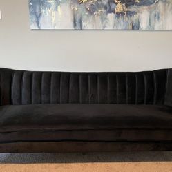 Black Velvet Sofa 