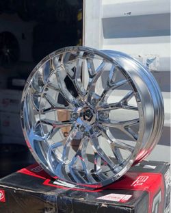 22x10 TIS 566C WHEELS CHROME RIMS + 33” TIRES 6 LUG & 8 LUG AVAILABLE CHEVY GMC RAM TACOMA-WE FINANC