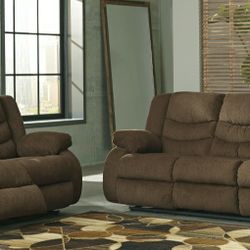 Tulen Chocolate Reclining Living Room Set

