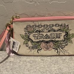 Coach Limited Edition Tattoo Canvas Wristlet