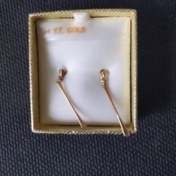 NOS Unique 14 KT Yellow Gold Earrings