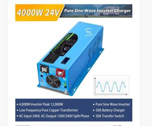 NEW SUNGOLD POWER 4000 24v Split Wave Pure Sine Wave Inverter Charger