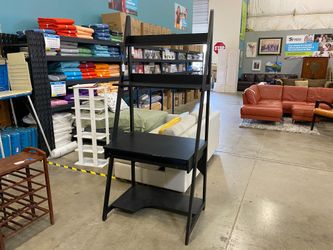 TOPFRAME Black A-Frame Bookshelf and Desk