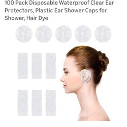 100 Pack Disposable Waterproof Clear Ear Proctector
