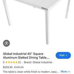 White Aluminum Outdoor Table 