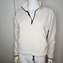 Victoria Secret Pink Pullover Womens Sz Small Half Zip Jacket In Beige