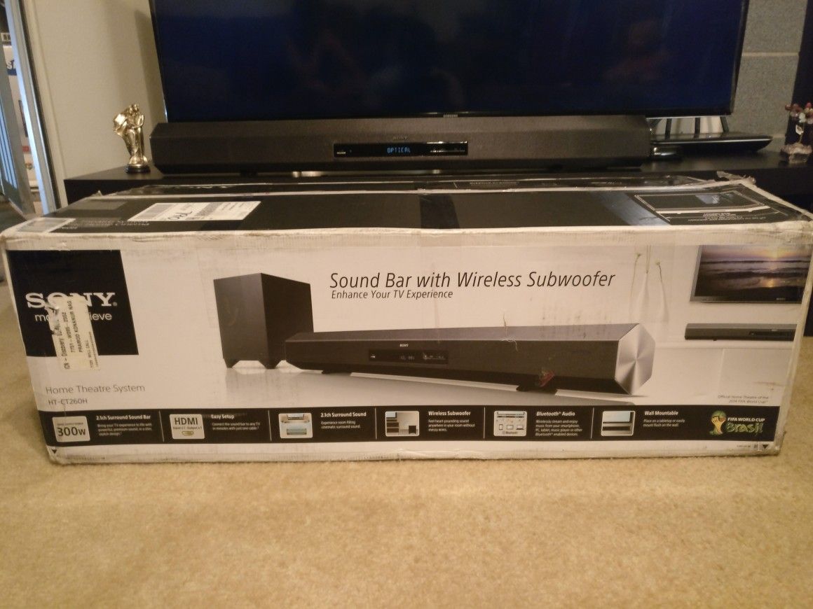 Sony Sound bar with wireless Subwoofer and remote