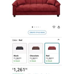 Adjustable Red Sofa Bed