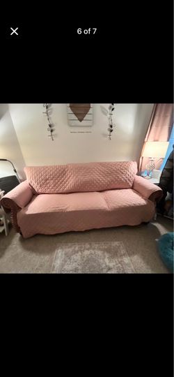 Gorgeous Dusty Rosa Sofa with throw pillows