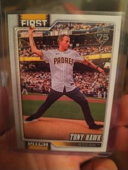 Tony Hawk San Diego Padres first pitch Topps 75
