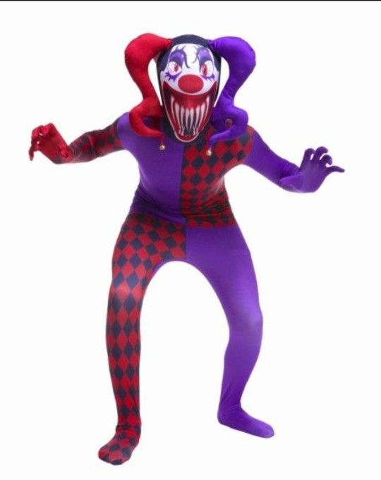 Kids JESTER, EVIL CLOWN Bodysuit Costume