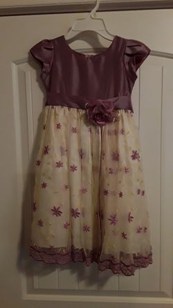 Size 4T lavender, creme & pale yellow lace dress