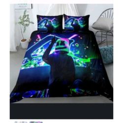 DJ Marshmallow Duvet Bed Cover Queen Size Bed Set 2 Pillow Cases