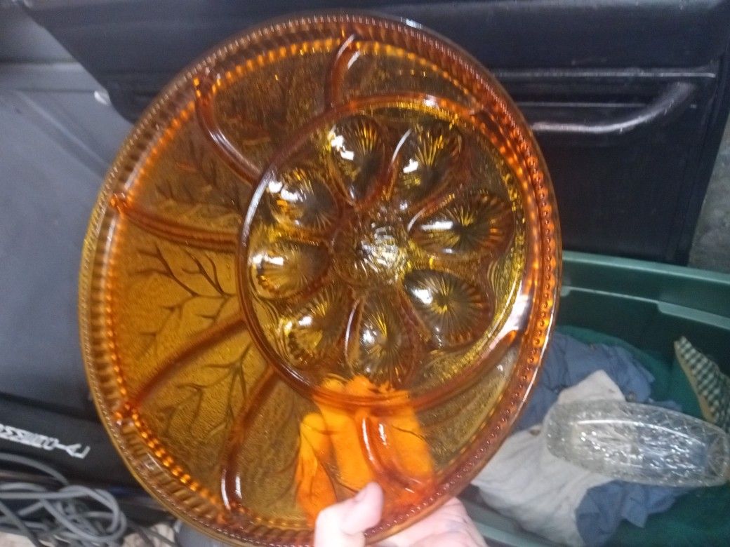 Indiana amber dish