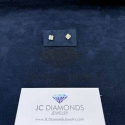 Earrings Clover 🍀 Diamonds Gold 10k 