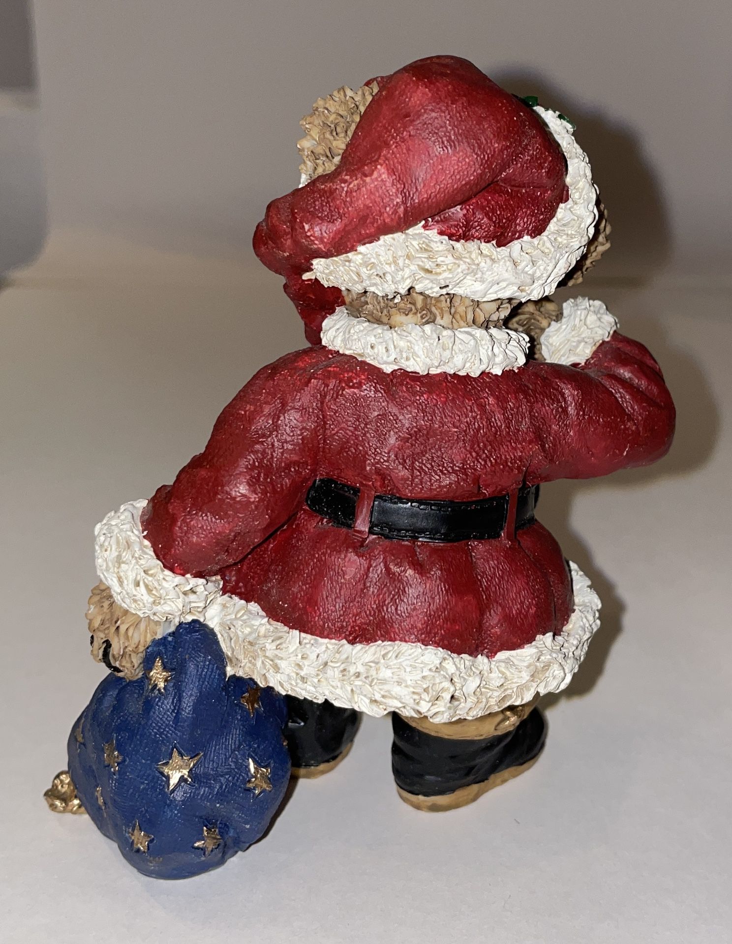 Santa Bear With Stocking And Sack Christmas Figurine