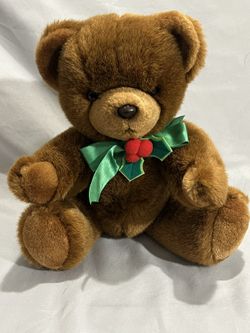 Vintage  1984 Christmas Bear By Applause Wallace Berrie & Co