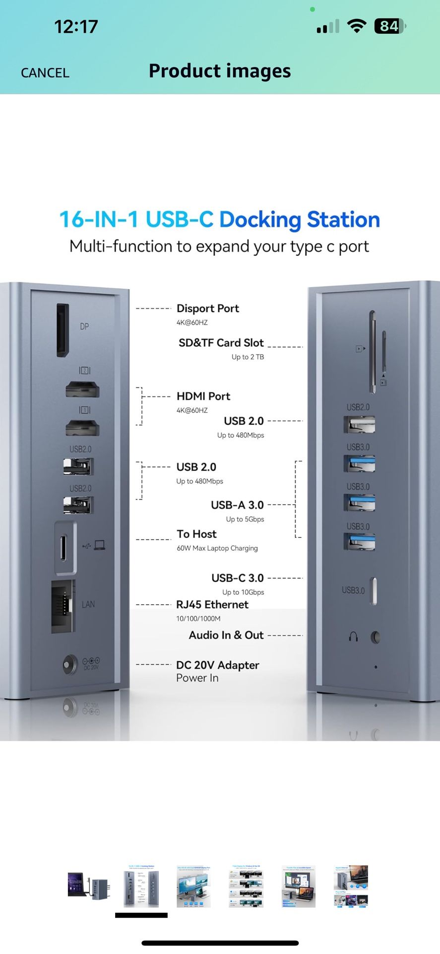15 in 1 Laptop Docking Station Dual HDMI Dock DC002