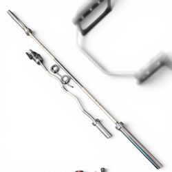 Olympic Barbell & EZ Curl Bar Gym Set (2-Inch Sleeves) with Collars