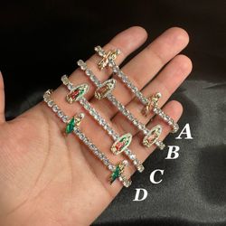 18k Gold Filled Religious Tennis Bracelets 