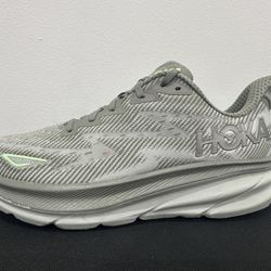 HOKA CLIFTON 9 GRAY ATHLETIC SHOES SIZE: 10.5 MENS