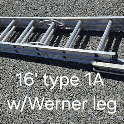 16' Werner aluminum ladder -type 1A(300#)-w/Werner single leg