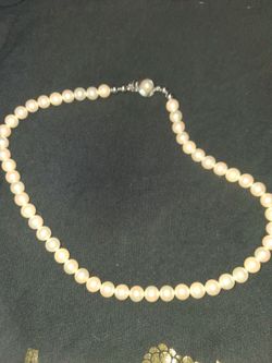 Pearl Strand Necklace with Silver Clasp