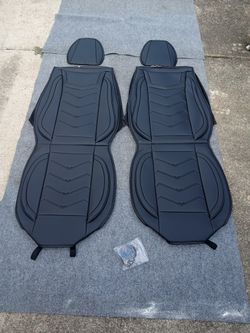 Stylish Sport Car Seat Covers, Premium Nappa Leather Car Seat Cover (Standard 2 Seats/Pure Black)